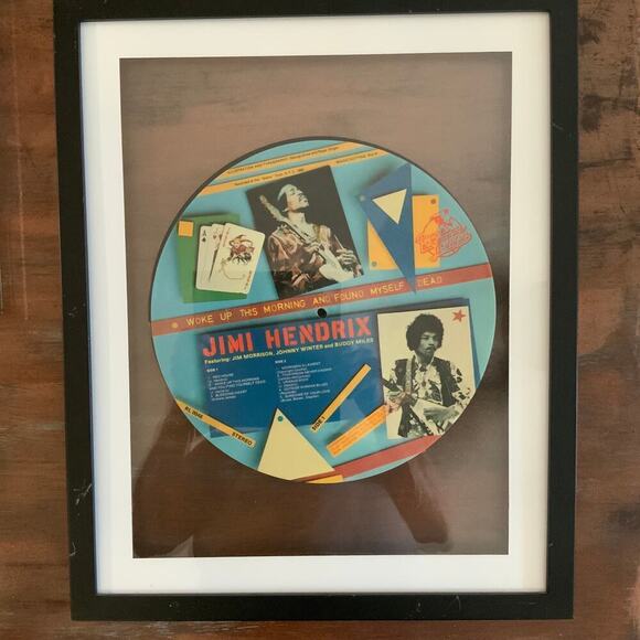 Jimi Hendrix "Woke Up This Morning and Found Myself Dead" WALL ART VINYL FRAMED - Picture 1 of 8